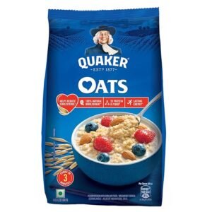 Quaker Oats 1kg, Rolled Oats Natural Wholegrain, Nutritious Breakfast Cereals, Dalia Porridge, Easy to Cook