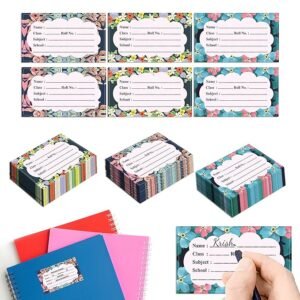 CLICKEDIN (Pack of 80pcs) School Copy Notebook Name Stickers Attractive Medium Size Three Different Design