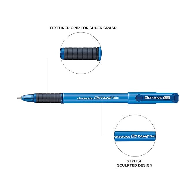 Classmate Octane- Blue Ball Pens) | Smooth & amp; Fast Writing Ball Pens-Single Peice - Image 4