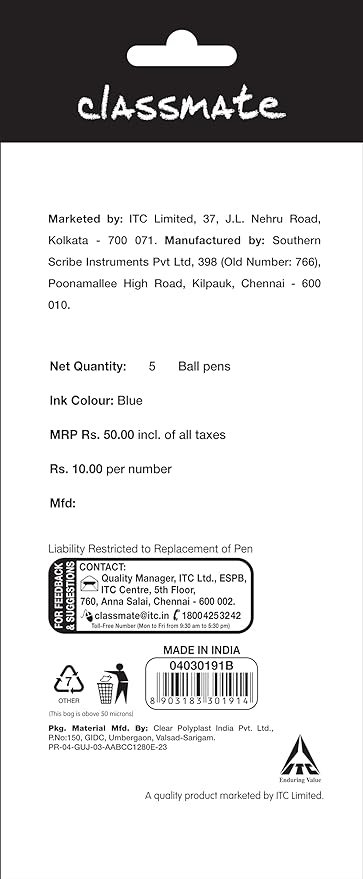 Classmate Octane- Blue Ball Pens) | Smooth & amp; Fast Writing Ball Pens-Single Peice - Image 2