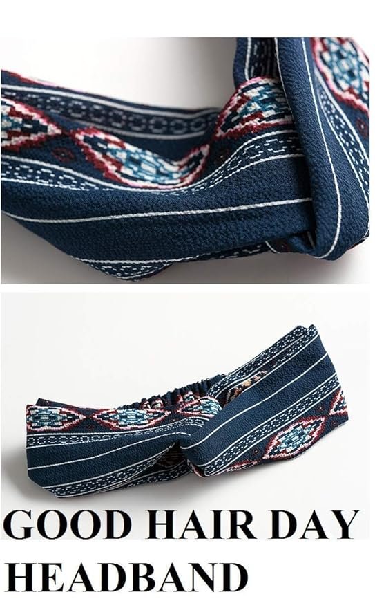 FAMEZA 6Pcs Women Girls Headband Boho Floral Chiffon Hair Band Twisted Turban Head Wrap for Sports or Fashion(Chiffon1) - Image 5