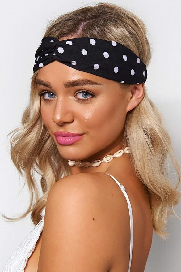 FAMEZA 6Pcs Women Girls Headband Boho Floral Chiffon Hair Band Twisted Turban Head Wrap for Sports or Fashion(Chiffon1) - Image 3