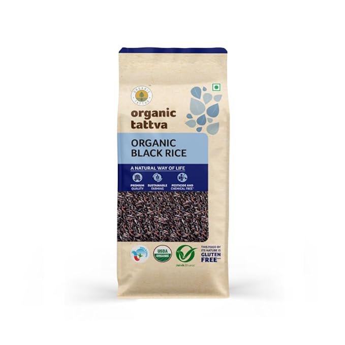 Organic Tattva 'Black Rice', All Natural, Aromatic Unpolished Kavuni Arisi (1Kg, Pack)