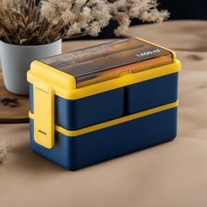 Porslin Reusable Microwavable 3 Compartment Bento Lunchbox for Kids Lunchbox for School Lunchbox for Girls