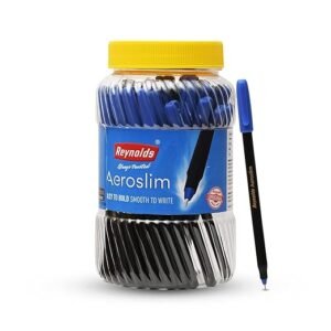 Reynolds AEROSLIM 50 CT PACK - BLUE | Ball Point Pen Set With Comfortable Grip  | 0.7 mm Tip Size
