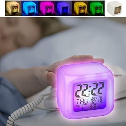 ShopCentre Plastic Changing Multicolour Clock | Digital Temperature/Day/Month/Date/Time/Alarm (Digital 1) - Image 2