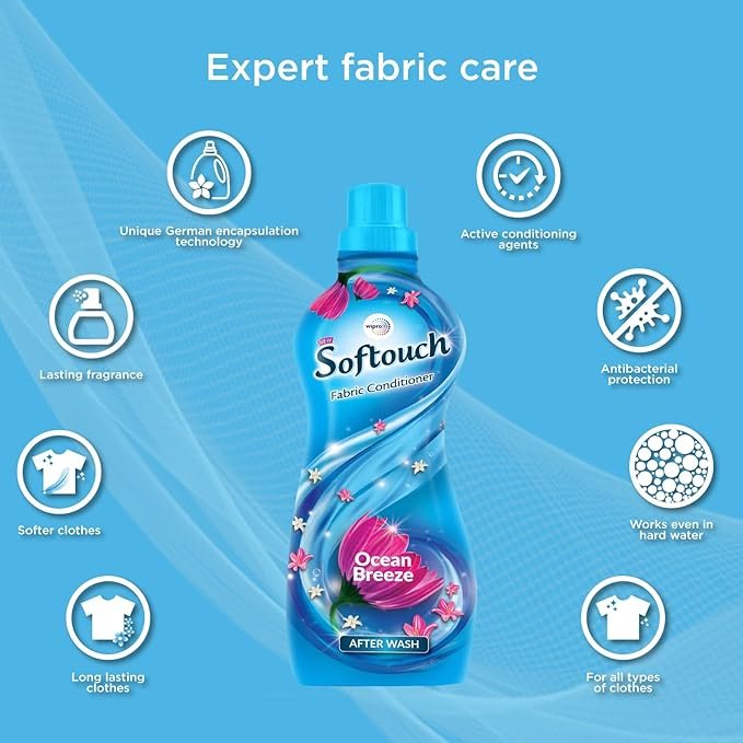 Softouch Ocean Breeze Fabric Conditioner | After Wash Liquid Fabric Softener Jasmine, Citrus & Rose Fragrance|210m - Image 2