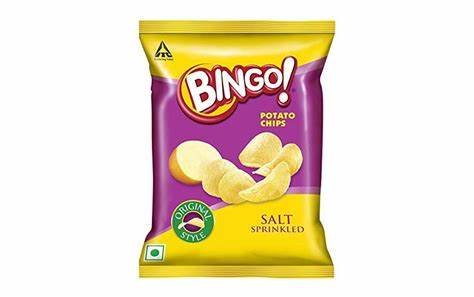 Bingo! Original Style Chilli Sprinkled & Salt Spinkled - Flat Cut Spicy Potato Chips Pack for Snacks – 21 g