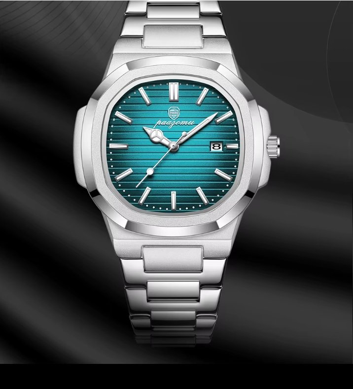 2024 New PENGAGAR Luxury Watch Business Waterproof Male Clock Luminous Date Stainless Steel Square Quartz Men Watch - Image 6